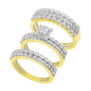 1.19ct Diamond 3pc Wedding Set in 14KT Yellow Gold / RN24307