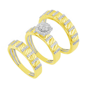 0.44ct Diamond 3pc Wedding Set in 14KT Yellow Gold / RN24827