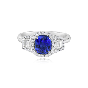 0.60ct Diamond and 1.78ct Sapphire Ring set in 18KT White Gold / RN388B