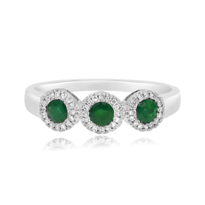 0.08ct Diamond and 0.28ct Emerald Ring set in 14KT White Gold / RN404177D