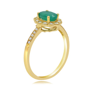 0.16ct Diamond and 0.83ct Emerald Ring set in 14KT Yellow Gold /RN40444