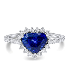0.50ct Diamond and 2.56ct Sapphire Ring set in 18KT White Gold / RJ341B