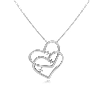 0.01ct Diamond Heart Pendant set in 14KT White Gold / SP1D5327 - Povada Jewelry