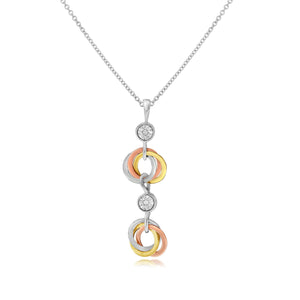0.02ct Diamond Pendant set in 14KT White, Yellow and Rose Gold / PD036018 - Povada Jewelry