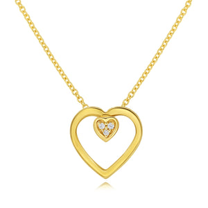 0.02ct Diamond Pendant set in 14KT Yellow Gold / SP1D5283 - Povada Jewelry