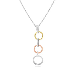 0.03ct Diamond Pendant set in 14KT White, Yellow and Rose Gold / SP035960 - Povada Jewelry