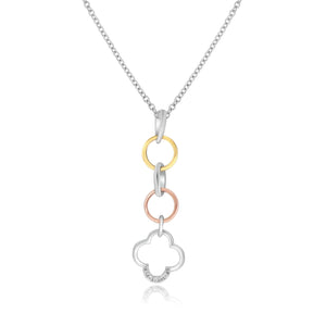 0.03ct Diamond Pendant set in 14KT White, Yellow and Rose Gold / SP035963 - Povada Jewelry