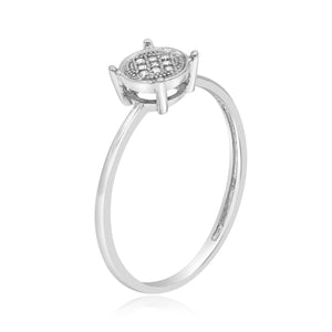 0.03ct Diamond Ring set in 14KT White Gold / ASR2744 - Povada Jewelry