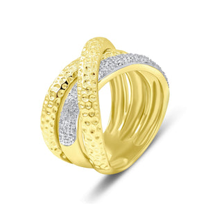 0.05ct Diamond Ring set in 18KT Yellow Gold / RSC8501 - Povada Jewelry