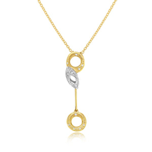 0.06ct Diamond Pendant set in 14KT Yellow and White Gold / PSC5254Y - Povada Jewelry