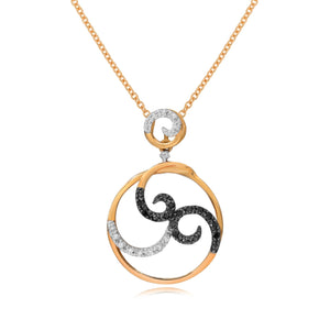 0.06ct White and 0.11ct Black Diamond Pendant set in 14KT Rose Gold / SP035274 - Povada Jewelry