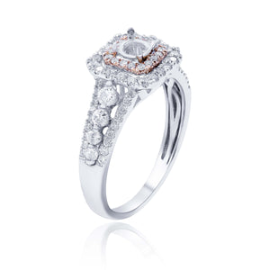 0.67ct White Diamond Engagement Ring Settings in 18K White and Rose Gold /ABR14661