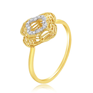 0.07ct Diamond Ring set in 14KT Yellow Gold / AJR25829