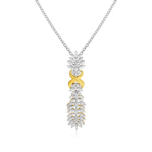 3.84ct Diamond Pendant set in 18KT White and Yellow Gold / ANR25P