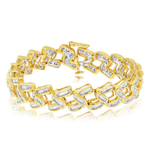 4.00ct Diamond Bracelet set in 14KT Yellow Gold / B02