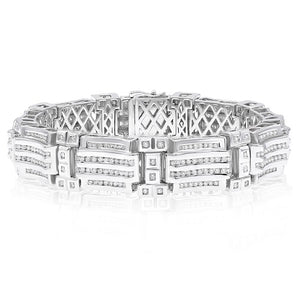 6.75ct Diamond Men's Bracelet set in 14KT White Gold / Bl027