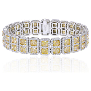4.91ct White and 19.71ct Yellow Diamond Bracelet set in 18KT White and Yellow Gold / BM698
