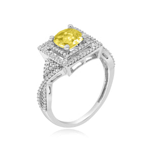 0.33ct Diamond and 0.67ct Citrine Ring set in 14KT Yellow Gold / BRE15547C