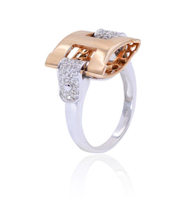 0.37ct Diamond Ring set in 18KT White, Yellow and Rose Gold / C014