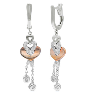 0.18ct Diamond Earrings set in 18KT White and Rose Gold / C045