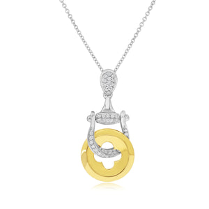 0.19ct Diamond Pendant set in 18KT White and Yellow Gold / C087
