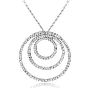 1.16ct Diamond Multi-Circle Pendant set in 18KT White Gold / CPD17351