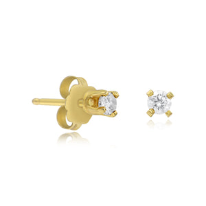 0.10ct Diamond Earrings set in 14KT Yellow Gold / E010