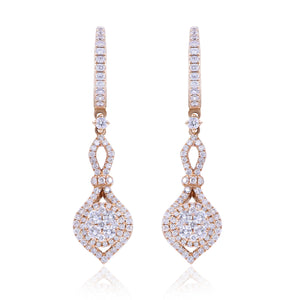 1.27ct Diamond Earrings set in 14KT Rose Gold / E15930B