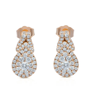 1.01ct Diamond Earrings set in 14KT Rose Gold / E16386B