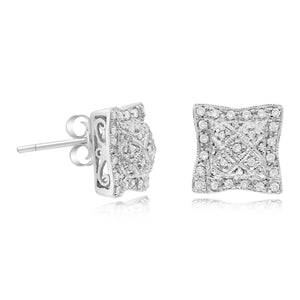 0.25ct Diamond Earrings set in 14KT White Gold / E3316A