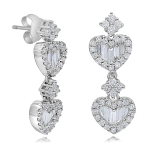 1.20ct Diamond Earrings set in 18KT White Gold / E5515