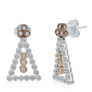 0.55ct Diamond Earrings set in 14KT Rose and White Gold / E6060