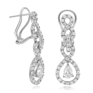 2.07ct Diamond Earrings set in 18KT White Gold / E8702