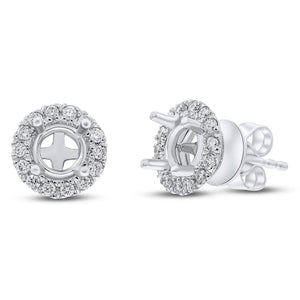 0.22ct Diamond Semi Mounts Earrings set in 14KT White Gold / E8823C1