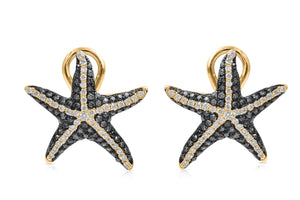 0.50ct White and 0.70ct Black Diamond Earrings set in  14KT Rose Gold / E9884C