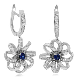 0.35ct Diamond Earrings set in Sapphire  0.30 14KT White Gold / EA17381