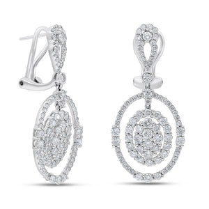 3.61ct Diamond Earrings set in 14KT White Gold / EF271