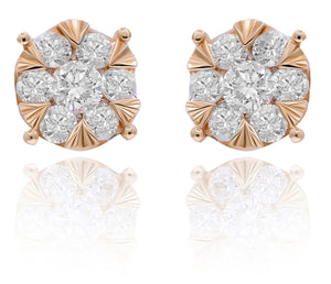 1.33ct Diamond Earrings set in 14KT Rose Gold / EL310C