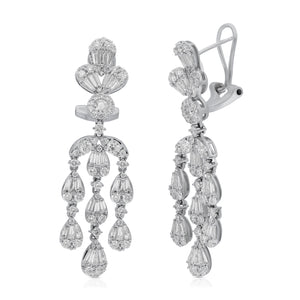 3.42ct Diamond Earrings set in 18KT White Gold / EL351