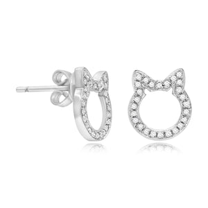 0.15ct Diamond Earrings set in 14KT White Gold / EP3158A