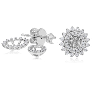 0.28ct Diamond Semi Mounts Earrings set in 14KT White Gold / ERS115842