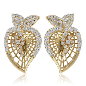 0.96ct Diamond Earrings set in 14KT Yellow Gold / FOER7593A