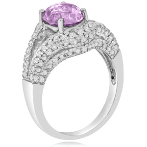 0.78ct Diamond and 2.05ct Amethyst Ring set in 14KT White Gold / GR1701