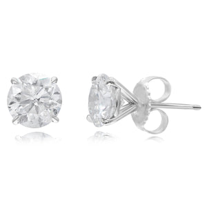 3.01ct Diamond Earrings set in 14KT White Gold / J10022