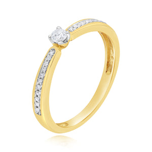 0.15ct Diamond Ring set in 14KT Yellow Gold / JBBR44619