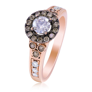 0.20ct White and 0.80ct Brown Diamond Ring set in 14KT Rose Gold / JBBR44873