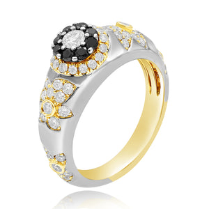 0.91ct White and 0.20ct Black Diamond Ring set in 18KT Rose Gold / JM6003