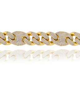 15.85ct Diamond Men's Bracelet set in 14KT Yellow Gold / K0357B06