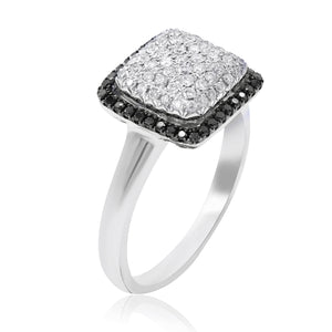 0.30ct White and 0.20ct Black Diamond Ring set in 14KT White Gold / MR12325