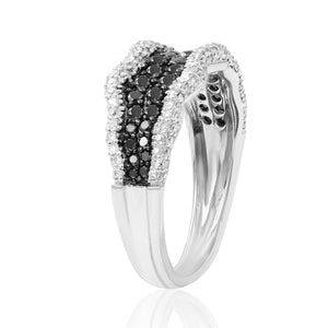 0.46ct White and 0.59ct Black Diamond Ring set in 14KT White Gold / MR12997A